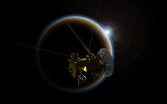 «Кассини» наблюдает за закатом на Титане. Изображение с сайта nasa.gov