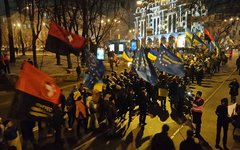 Шествие сторонников «Свободы». Фото пользователя Facebook Олександр Аронец Шествие сторонников «Свободы». Фото пользователя Facebook Олександр Аронец