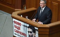 Президент Польши Бронислав Коморовский выступает на заседании Верховной рады Украины © РИА Новости, Николай Лазаренко