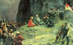 Картина Григория Гагарина «Свидание генерала Клюги фон Клюгенау с Шамилем в 1837 г»