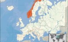Норвегия на карте мира Норвегия на карте мира