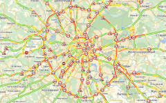 Москва в пробках. Изображение с сайта maps.yandex.ru Москва в пробках. Изображение с сайта maps.yandex.ru