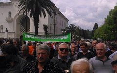 Участники оппозиционного митинга. Фото пользователя Twitter @GiloNora Участники оппозиционного митинга. Фото пользователя Twitter @GiloNora